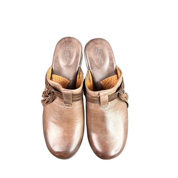 B.O.C. Womens Brown Leather Block Heel Platform Mule Clogs Shoes US sz 8 EUC - Picture 3 of 12